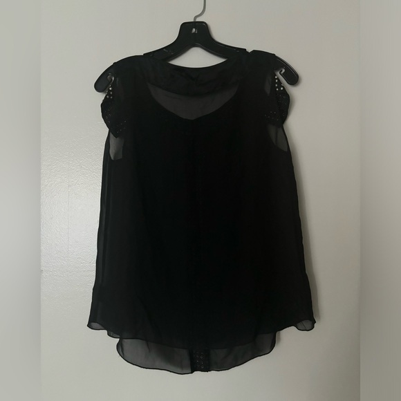 Rare Vintage Silk Studded Vintage Sheer Bebe Top - Picture 7 of 7